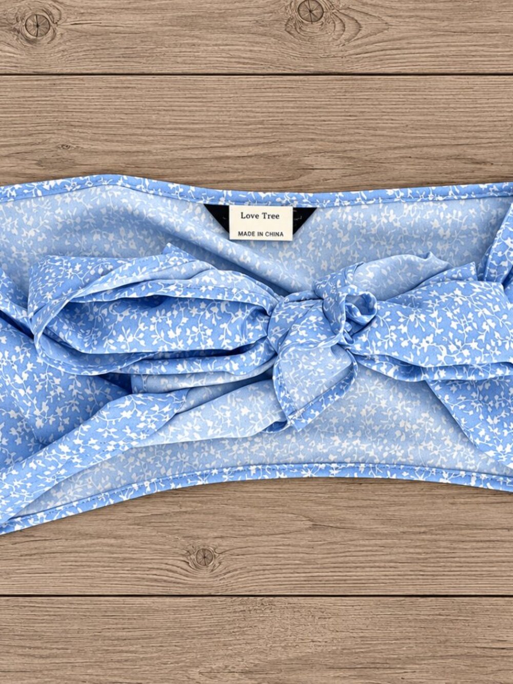 SHEIN Blue White Floral Multiway Tie Wrap Tube Crop Top Scarf XL